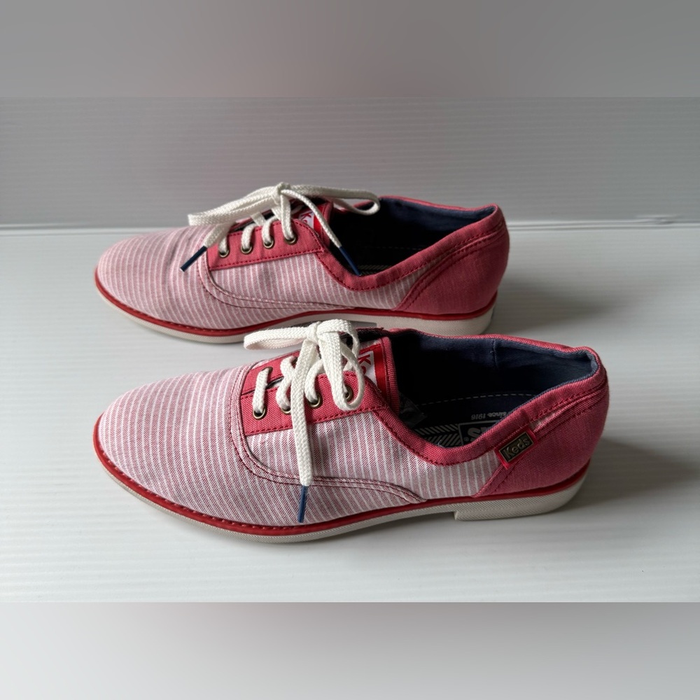 Women's Keds Sneakers, Red and White, Size 7.5